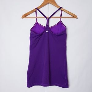 Lululemon Power Y Wee Stripe Violet Black Tank